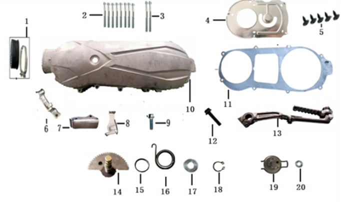 E07 - LEFT CRANKCASE COVER