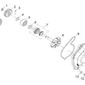 2016 UFORCE 800 WATER PUMP ASSY. exploded diagram