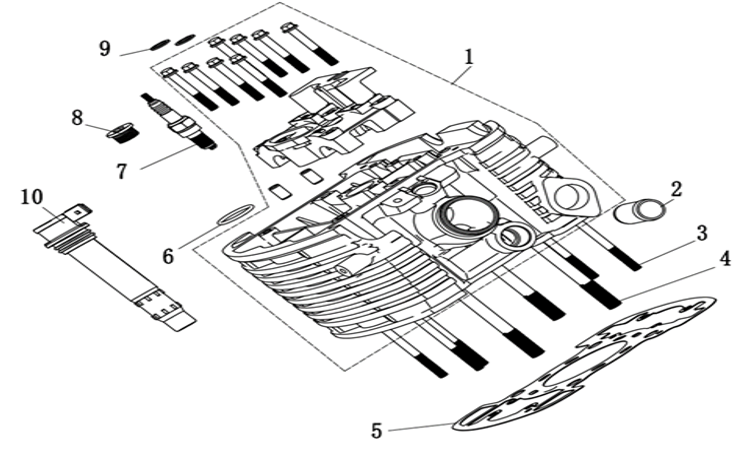 E03 - Front Cylinder Head Assembly