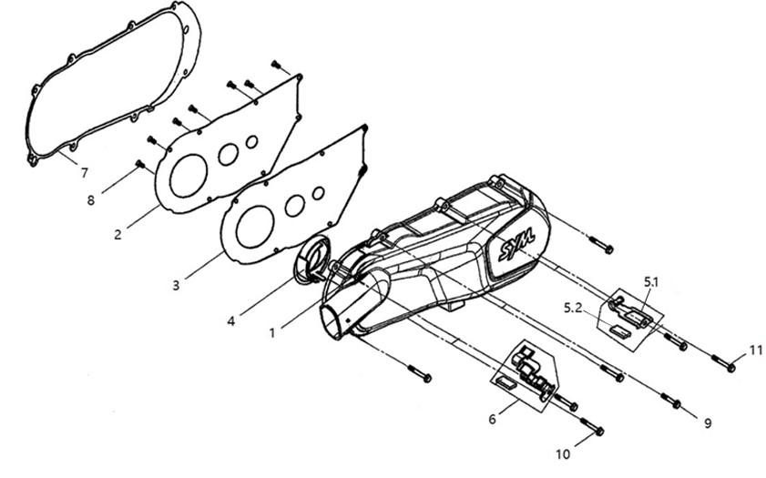 L. CRANK CASE COVER L. COVER GASKET