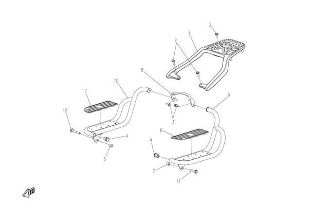 REAR RACK, FOOTREST I