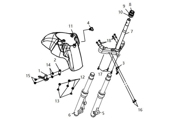 FR FORK ASSY FR. FENDER