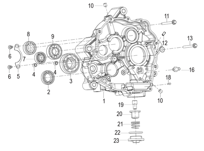 E07 - RIGHT CRANKCASE ASSY