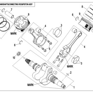 2019 ZFORCE 800 Trail CRANKSHAFT & CONNECTING ROD & PISTON ASSY. exploded diagram