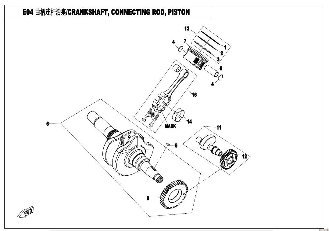 CRANKSHAFT,CONNECTING ROD,PISTON ASYY.