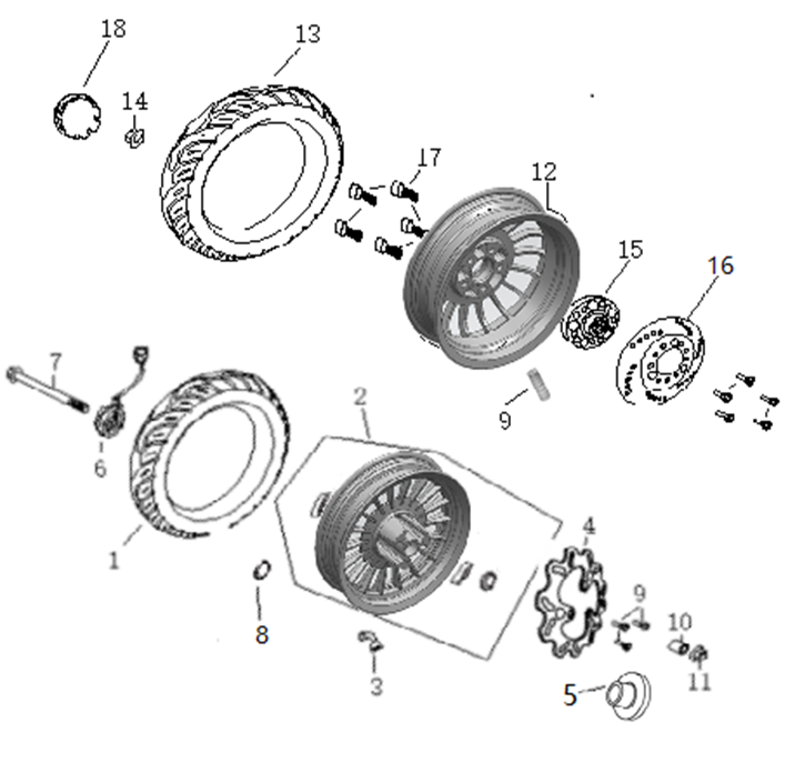 Front & Rear Wheel Assembly