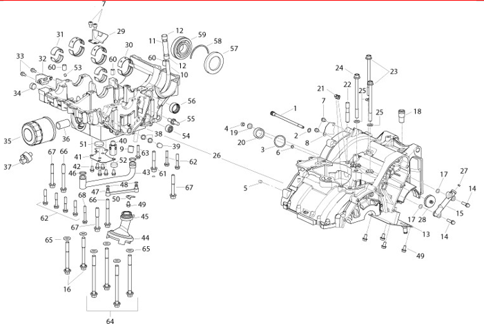 T006 HALF CRANKCASES