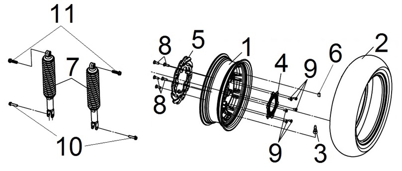 Rear Wheel And Rear Cushion