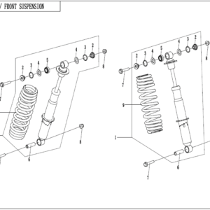 2023 ZFORCE 800 Trail FRONT SHOCK ABSORBER exploded diagram
