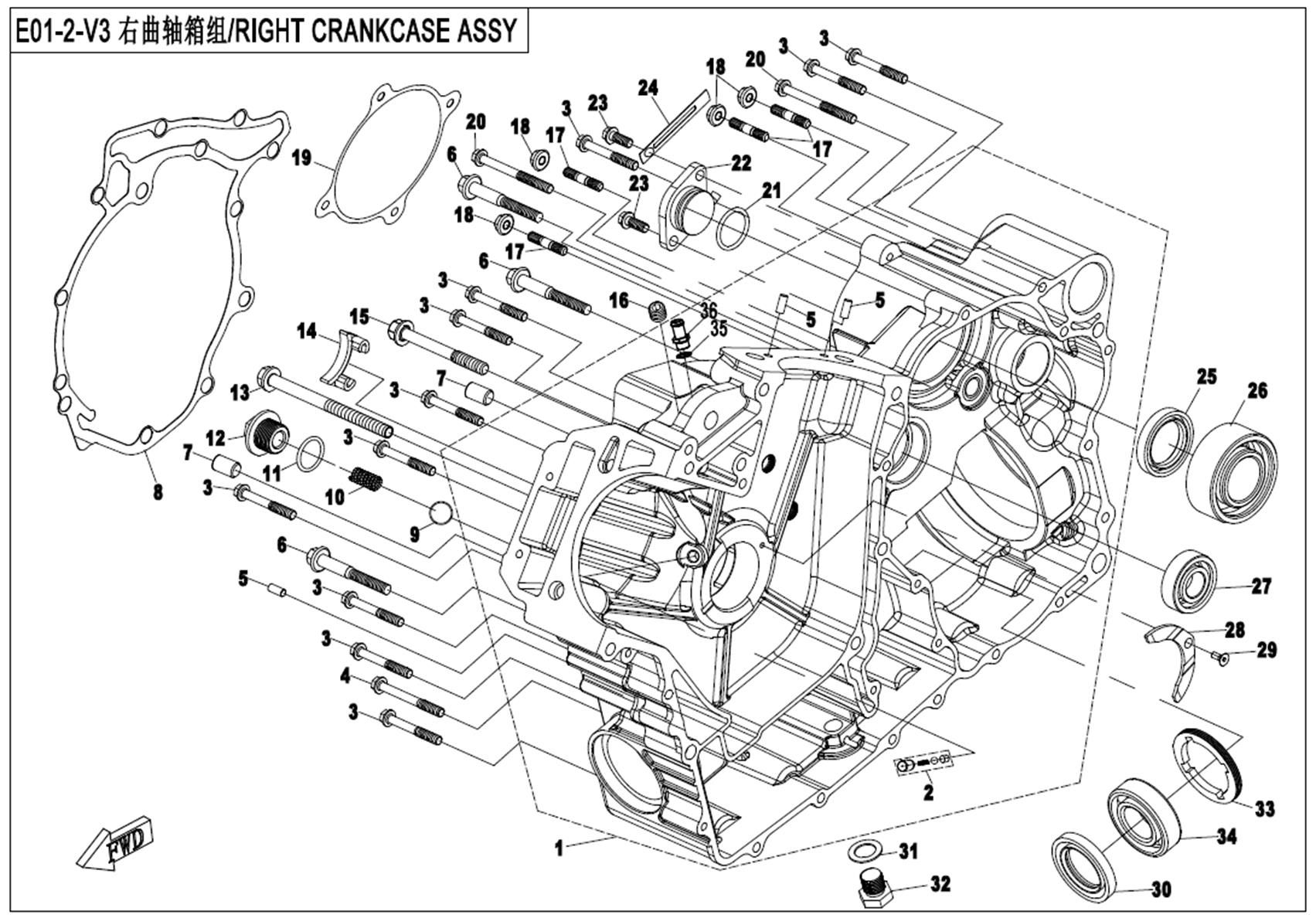 RIGHT CRANKCASE ASSY