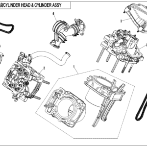 2020 ZFORCE 800 Trail CYLINDER HEAD&CYLINDER ASSY. exploded diagram