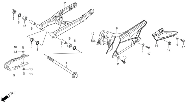 F18A - Swingarm & Chain Guard