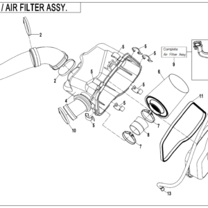 2020 ZFORCE 800 EX AIR FILTER ASSY exploded diagram