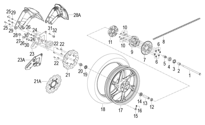 F10 - REAR WHEEL ASSY