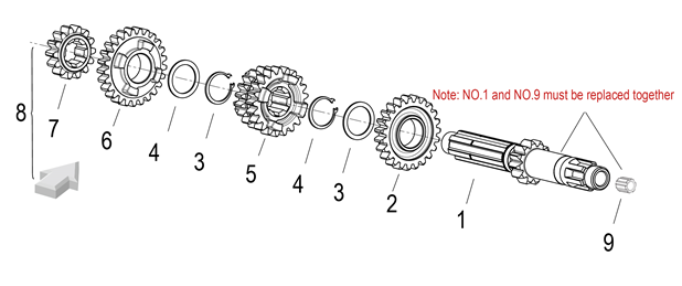 E13 - PRIMARY SHAFT ASSY