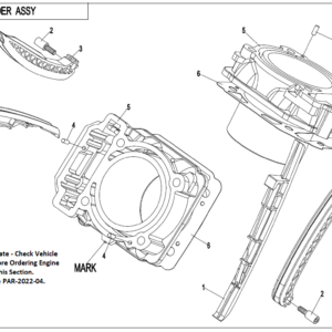 2022 ZFORCE 800 Trail CYLINDER BODY exploded diagram