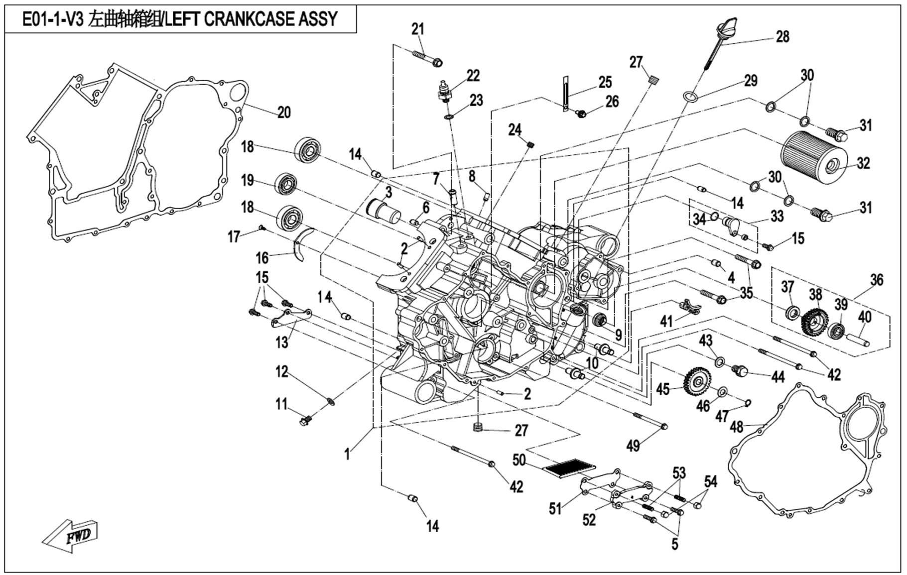 LEFT CRANKCASE ASSY