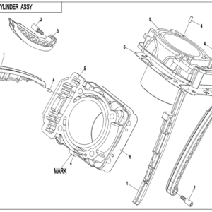 2022 CFORCE 800 XC CYLINDER BODY exploded diagram