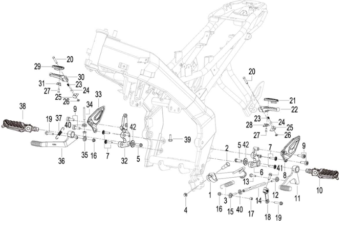 F13 - MAIN & SIDE STAND ASSY & PEDAL ASSY.