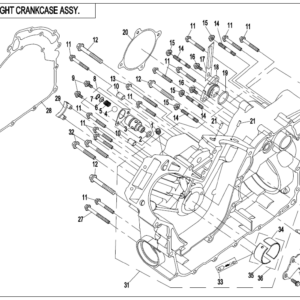 2020 ZFORCE 800 Trail RIGHT CRANKCASE ASSY. exploded diagram