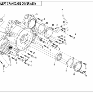 2025 ZFORCE 800 Trail LEFT CRANKCASE COVER ASSY exploded diagram