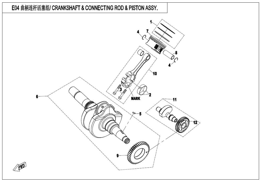 CRANKSHAFT,PISTON,BALANCER