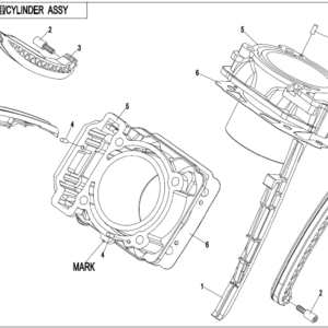 2021 UFORCE 800 CYLINDER ASSY. exploded diagram