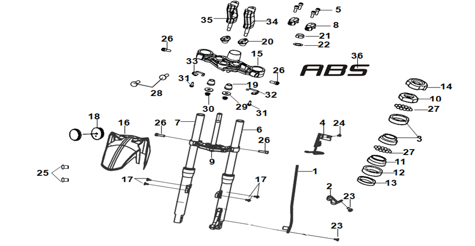 Front Fork Bridge Steering Stem Comp