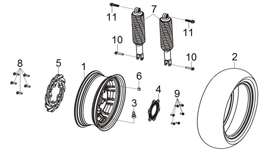 RR CAST WHEEL & RR CUSHION