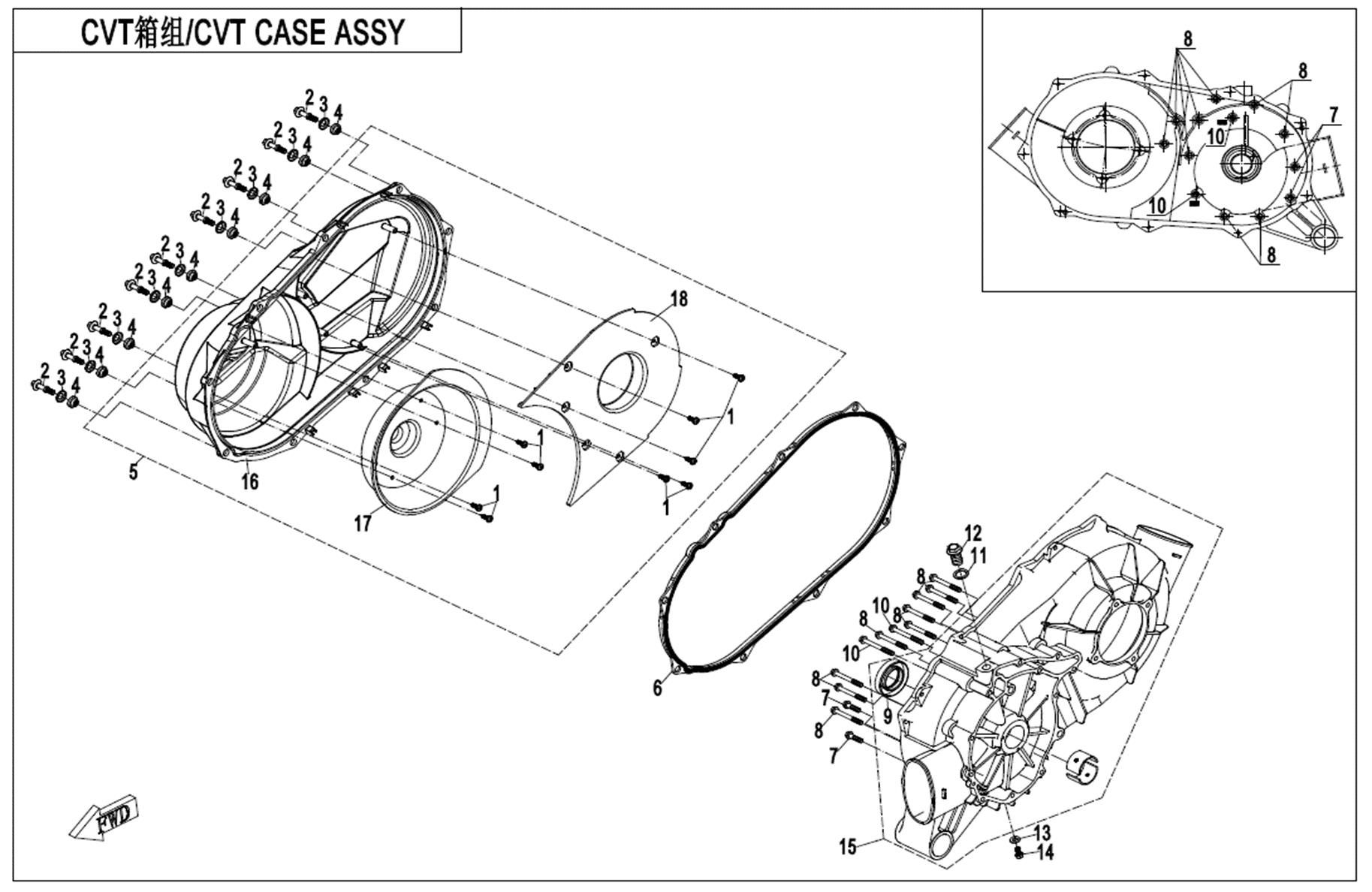 CVT CASE ASSY