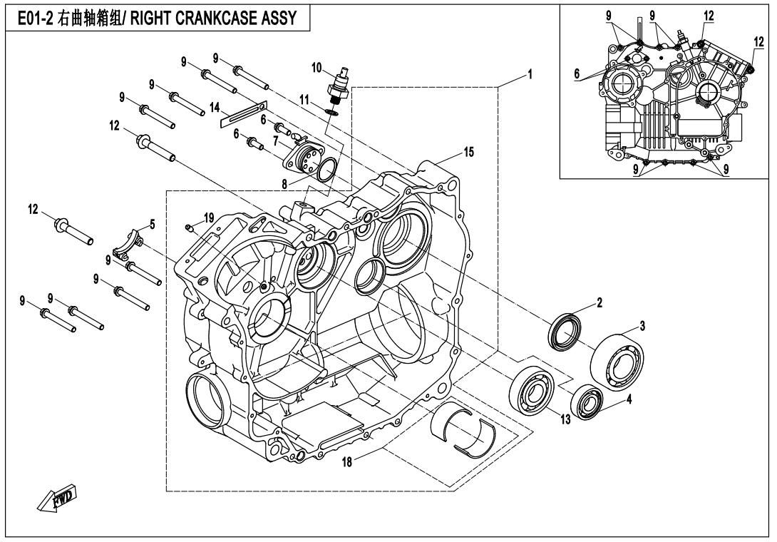 RIGHT CRANKCASE ASSY(NEW)