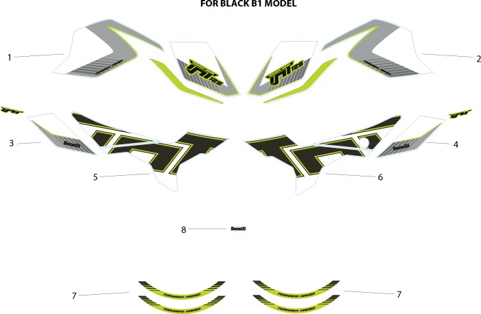 Stickers for Black B1 Model