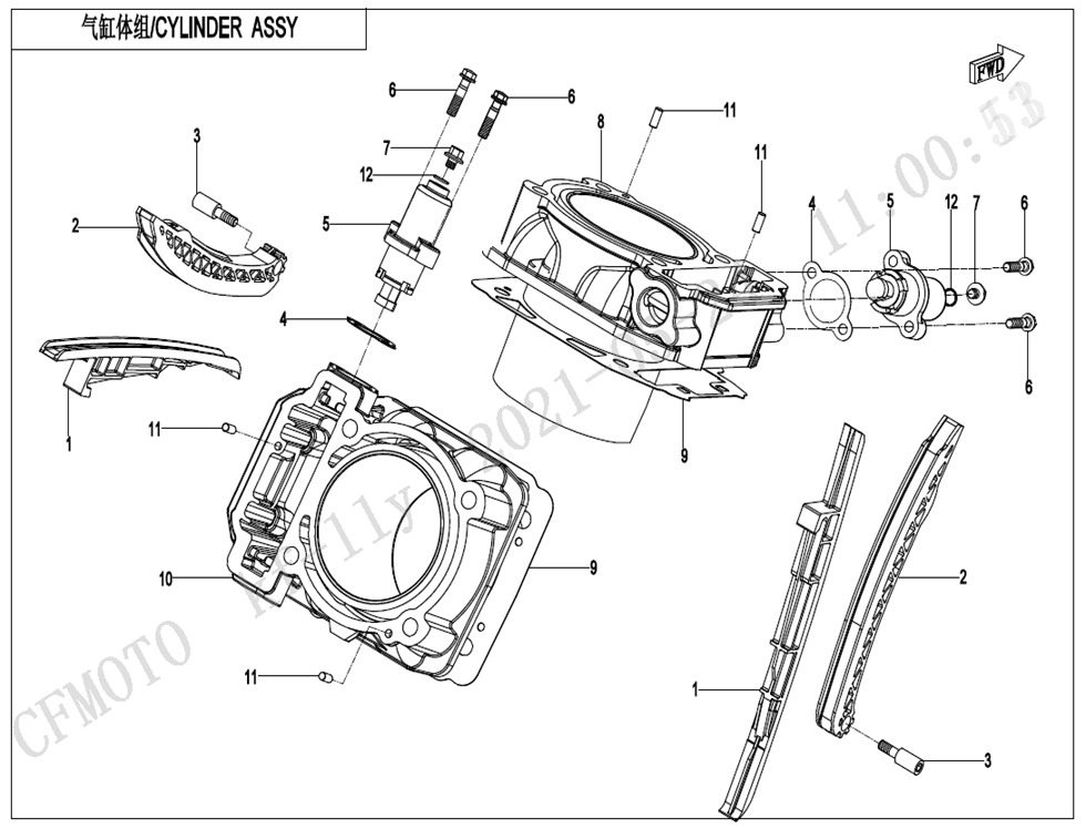 2023 CF MOTO UFORCE 1000 EPS HUNTER CYLINDER BODY ASSY. exploded diagram
