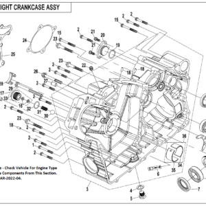 2022 ZFORCE 800 Trail RIGHT CRANKCASE exploded diagram