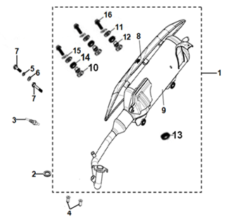 F15 EXHAUST MUFFLER
