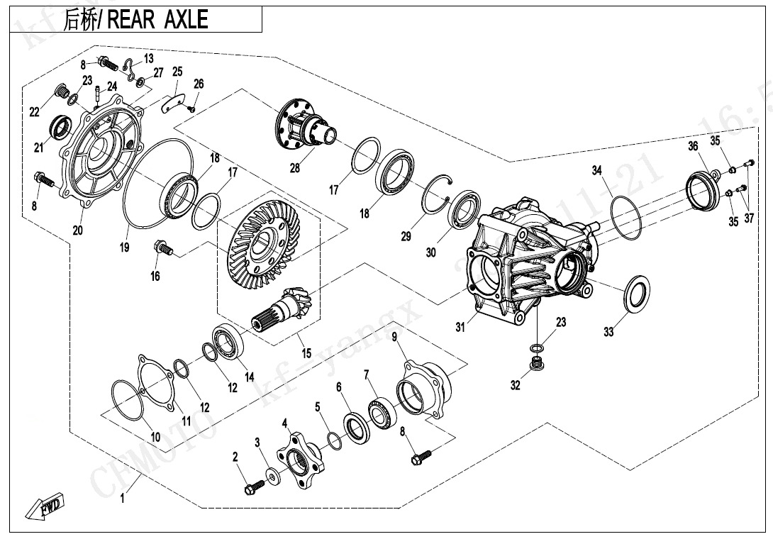 REAR AXLE(WITHOUT DIFFERENTIAL)