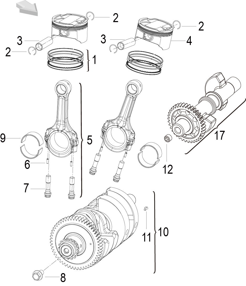 PISTON + CONNECTING ROD + CRANKSHAFT ASSY