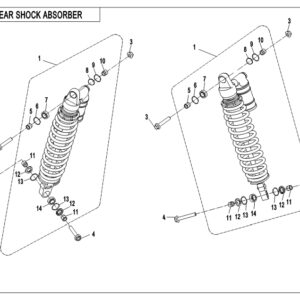 2019 CFORCE 800 XC REAR SHOCK ABSORBER exploded diagram