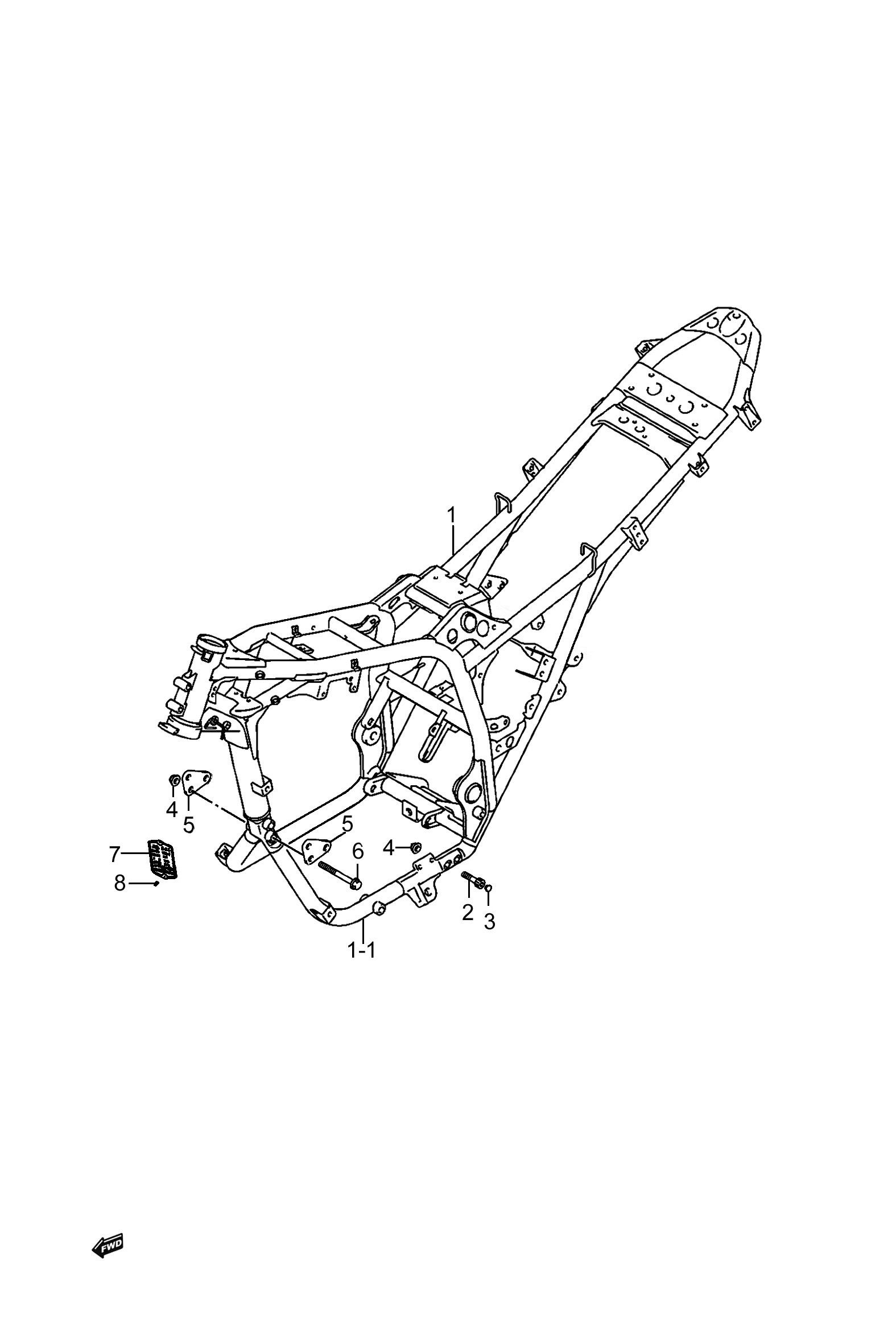 2024 铃木(豪爵铃木) DL DL250 车架组 exploded diagram