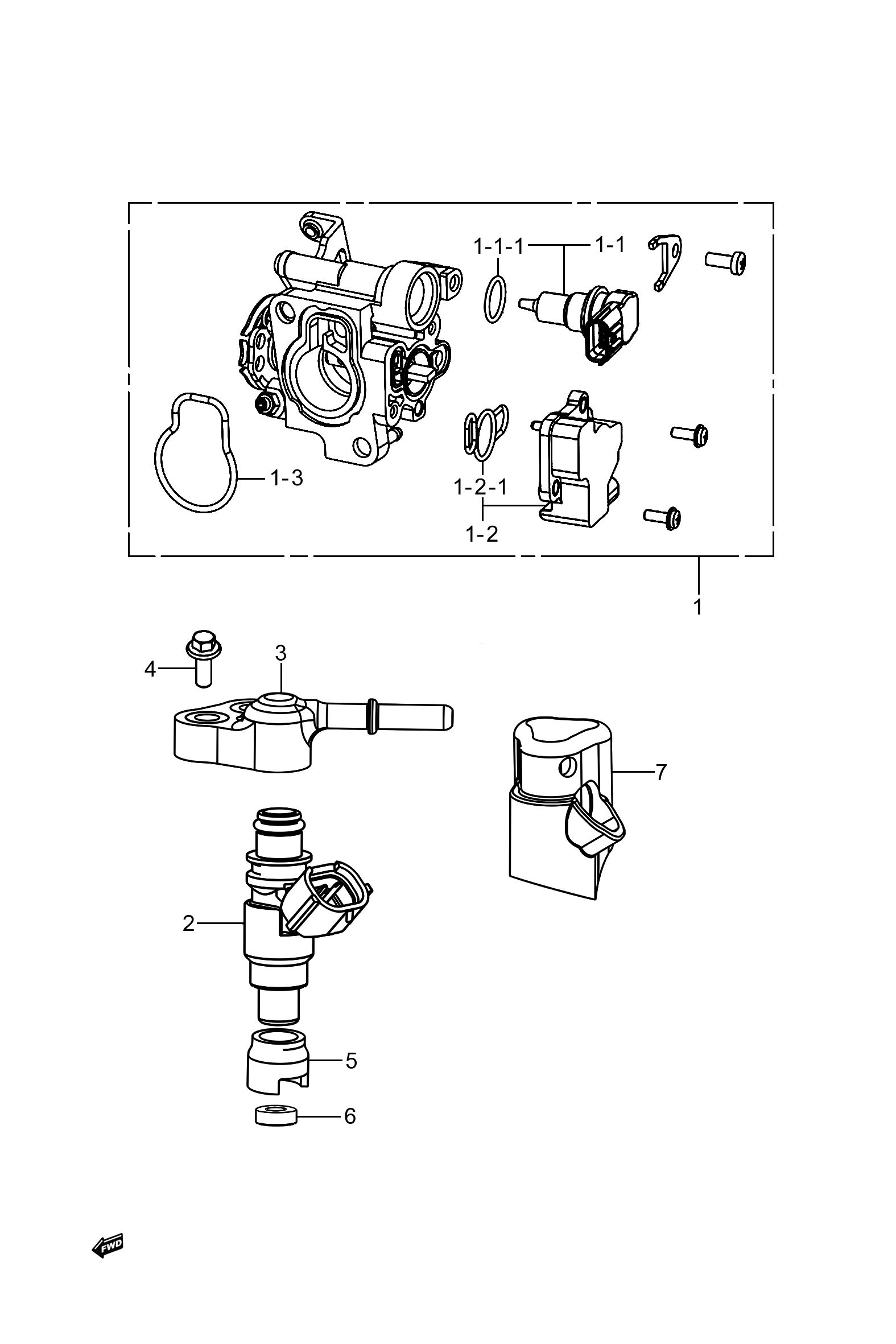2023 豪爵 AFR AFR125 脚启动 节气门组 exploded diagram