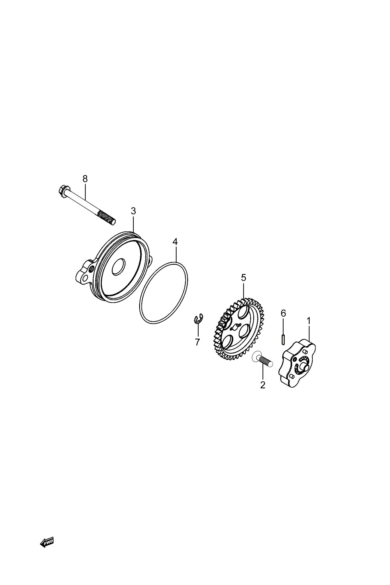2023 豪爵 AFR AFR125 脚启动 机油泵组 exploded diagram