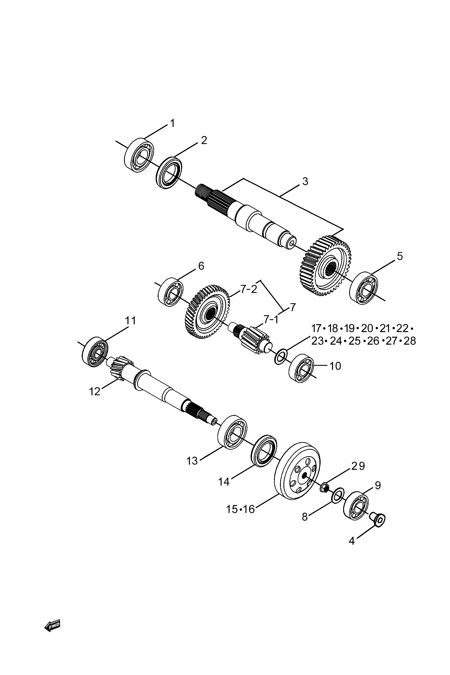 2023 豪爵 AFR AFR125 脚启动 变速器组Ⅱ exploded diagram