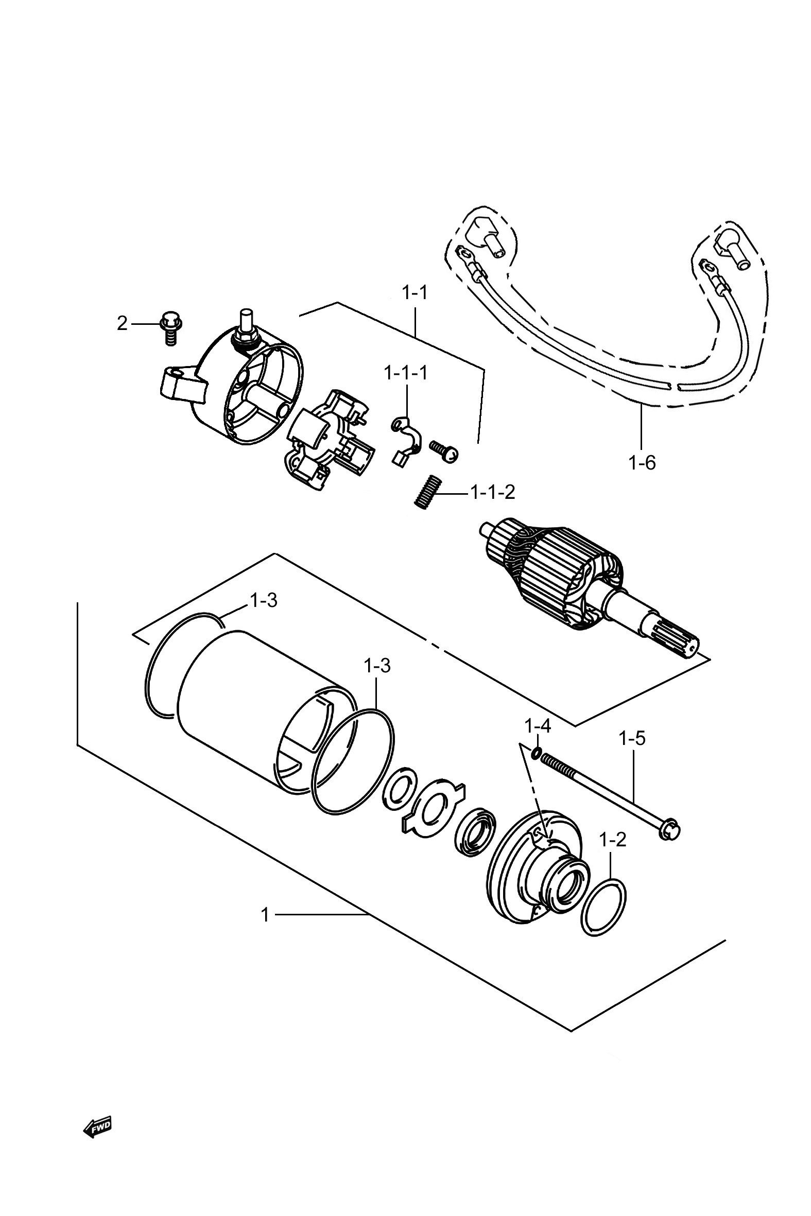 2023 豪爵 AFR AFR125S ABS版 起动电机组 exploded diagram