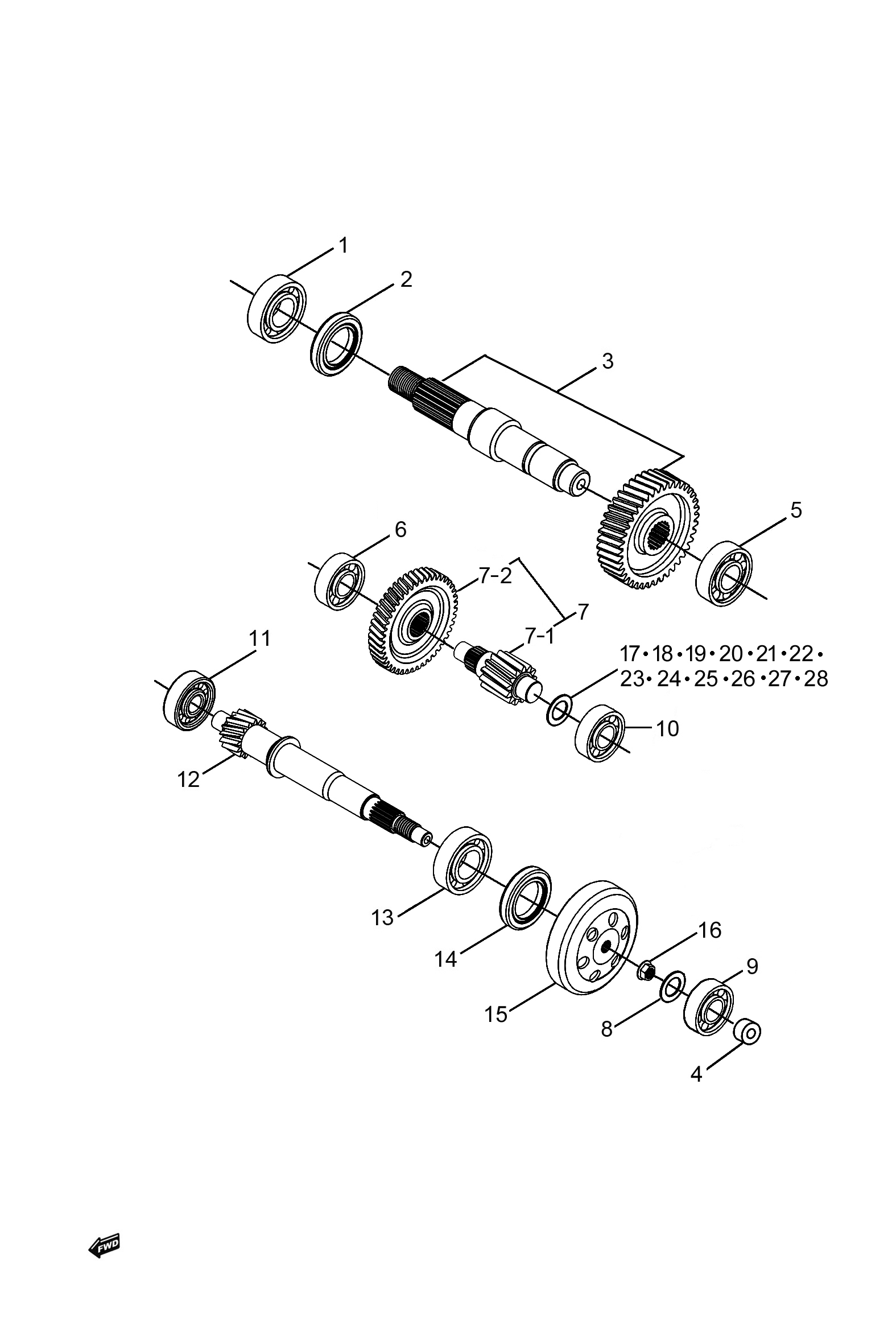 2024 豪爵 AFR AFR125S 新款 变速器组Ⅱ exploded diagram