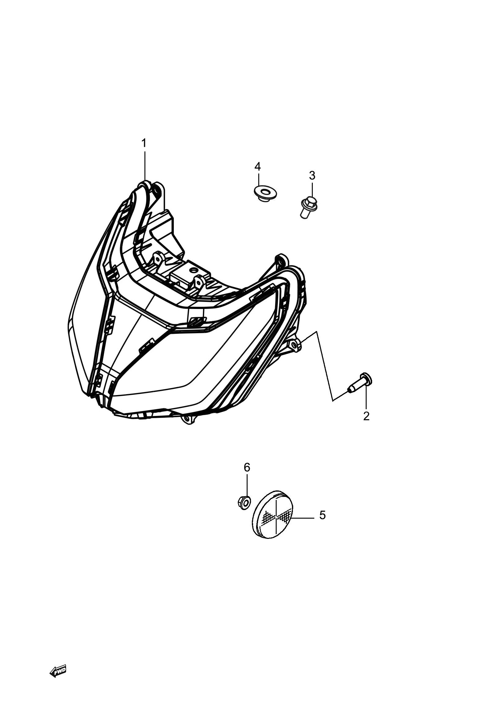 2024 豪爵 AFR AFR125S 新款 前照灯组 exploded diagram