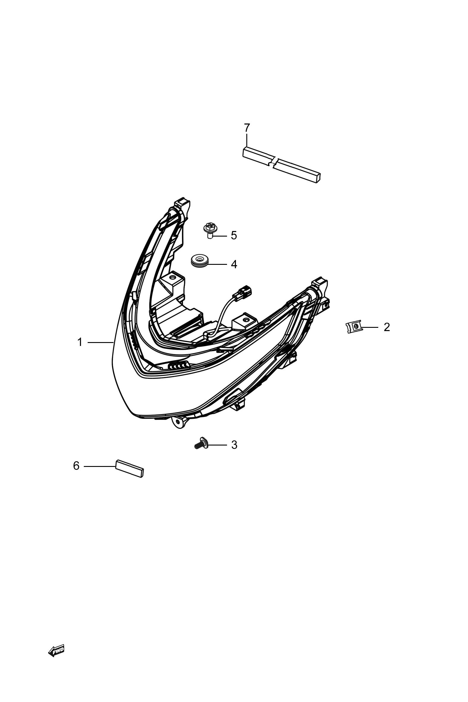 2024 豪爵 UHR UHR150高手把款 扶手版 前照灯组 exploded diagram
