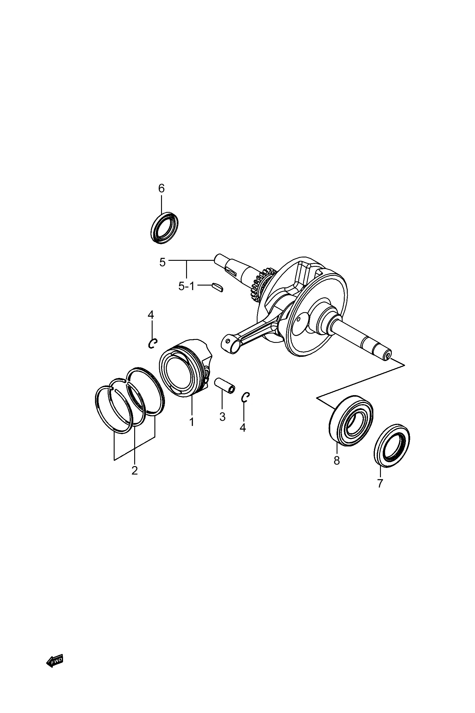 2022 豪爵 UHR UHR150 尾箱版 曲轴组 exploded diagram
