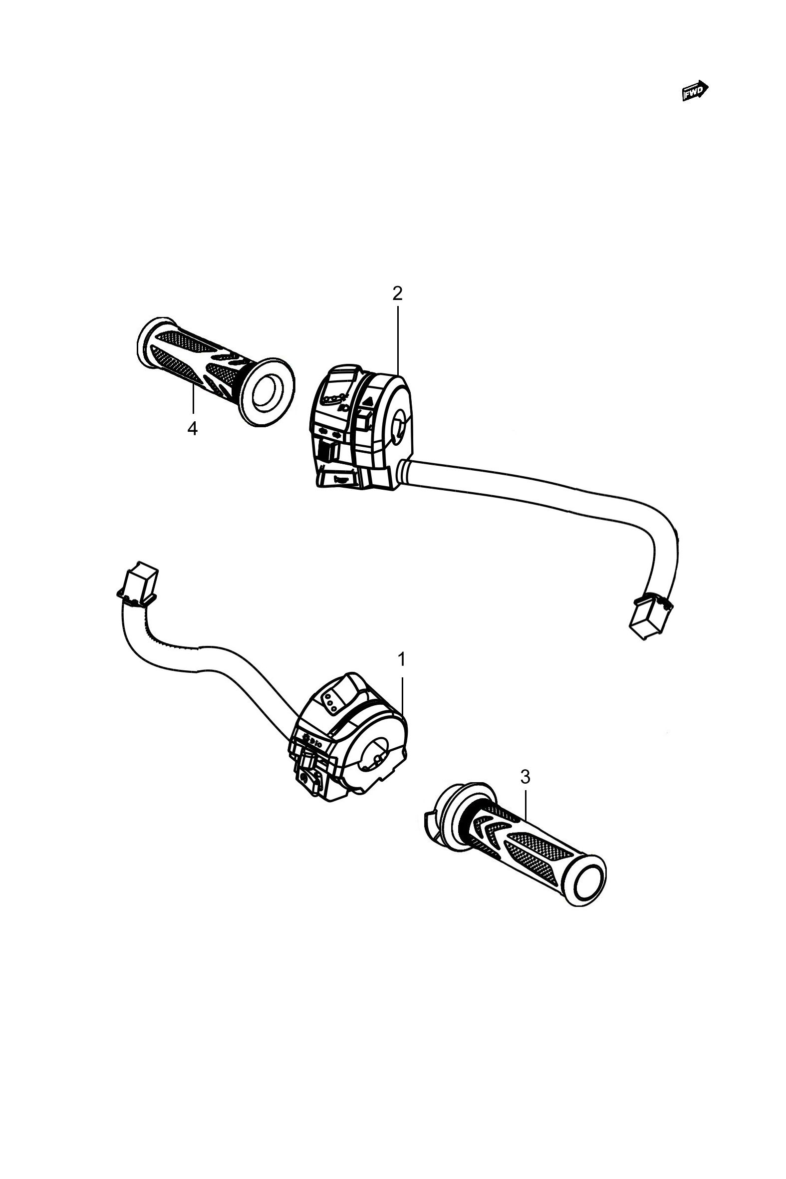 2022 豪爵 UHR UHR150 尾箱版 手把开关组 exploded diagram