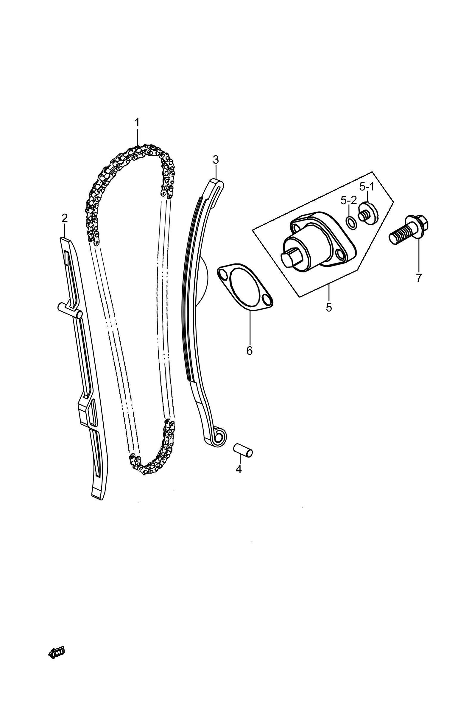 2024 豪爵 UHR UHR150高手把款 尾箱版 凸轮链条组 exploded diagram