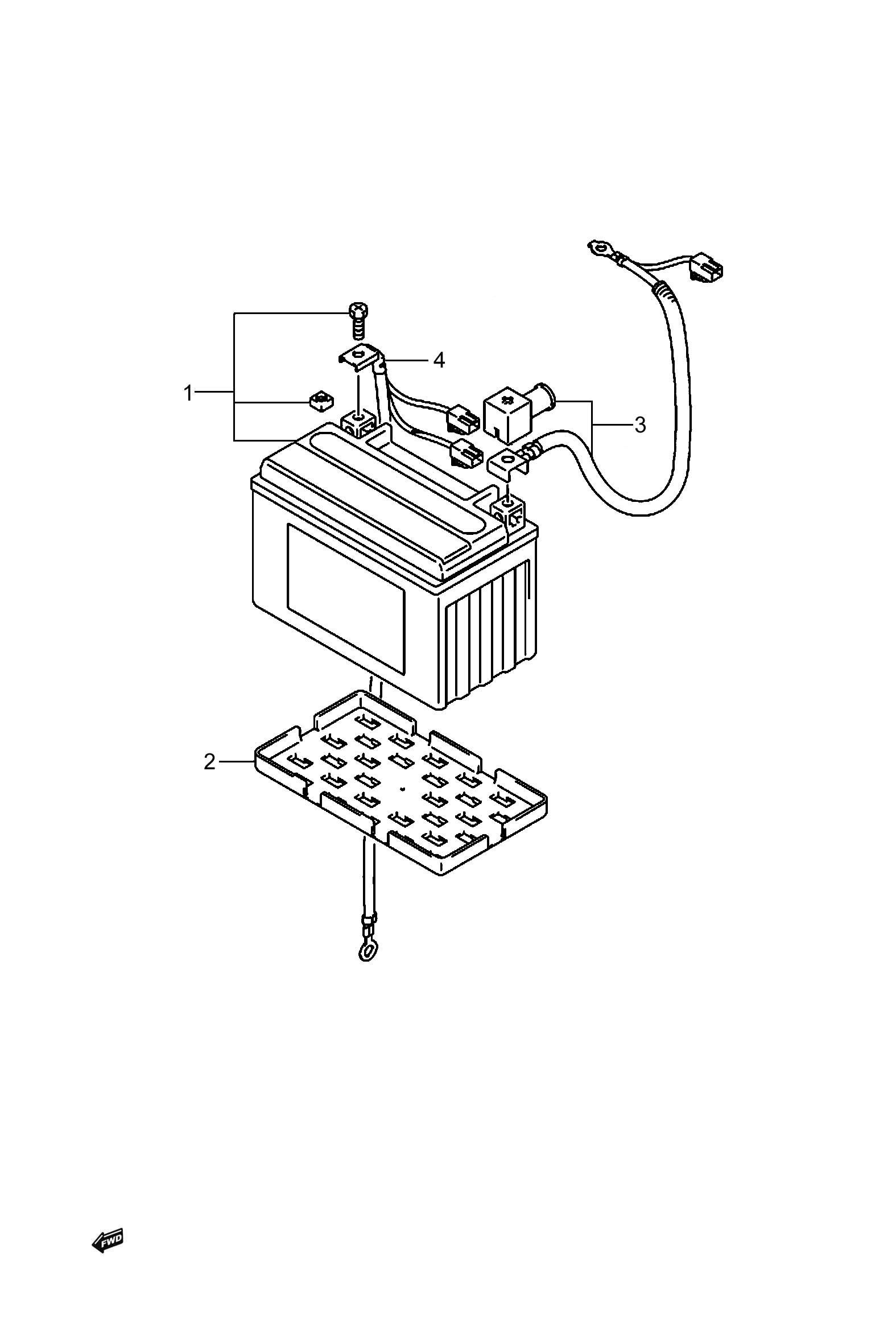 2021 豪爵 DR DR250 蓄电池组 exploded diagram